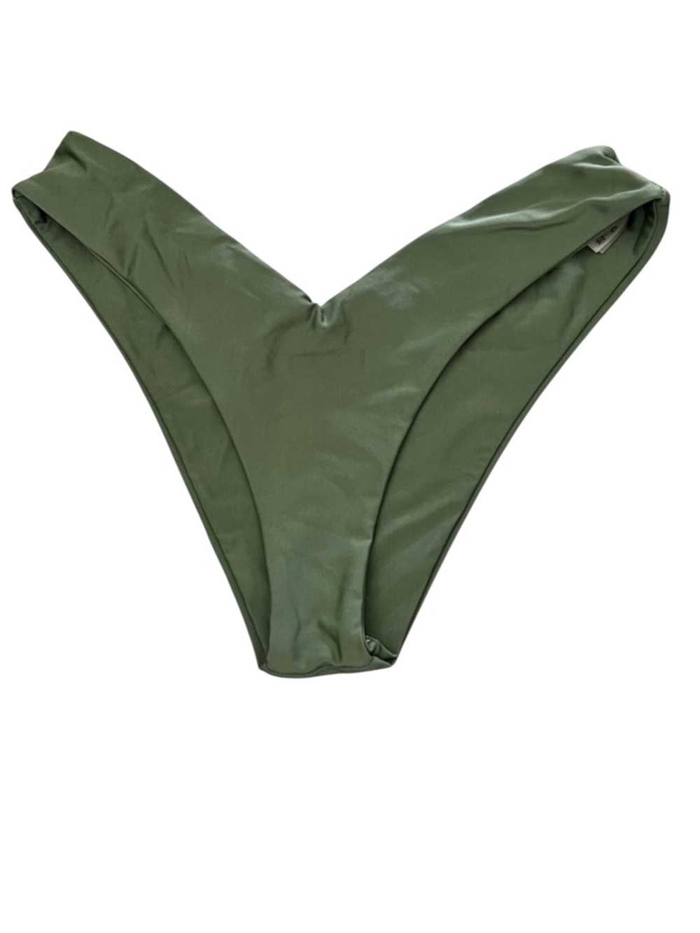 NEW Zaful Olive Green High Cut Thong Separate Minimalist Boho Bikini Bottoms 6